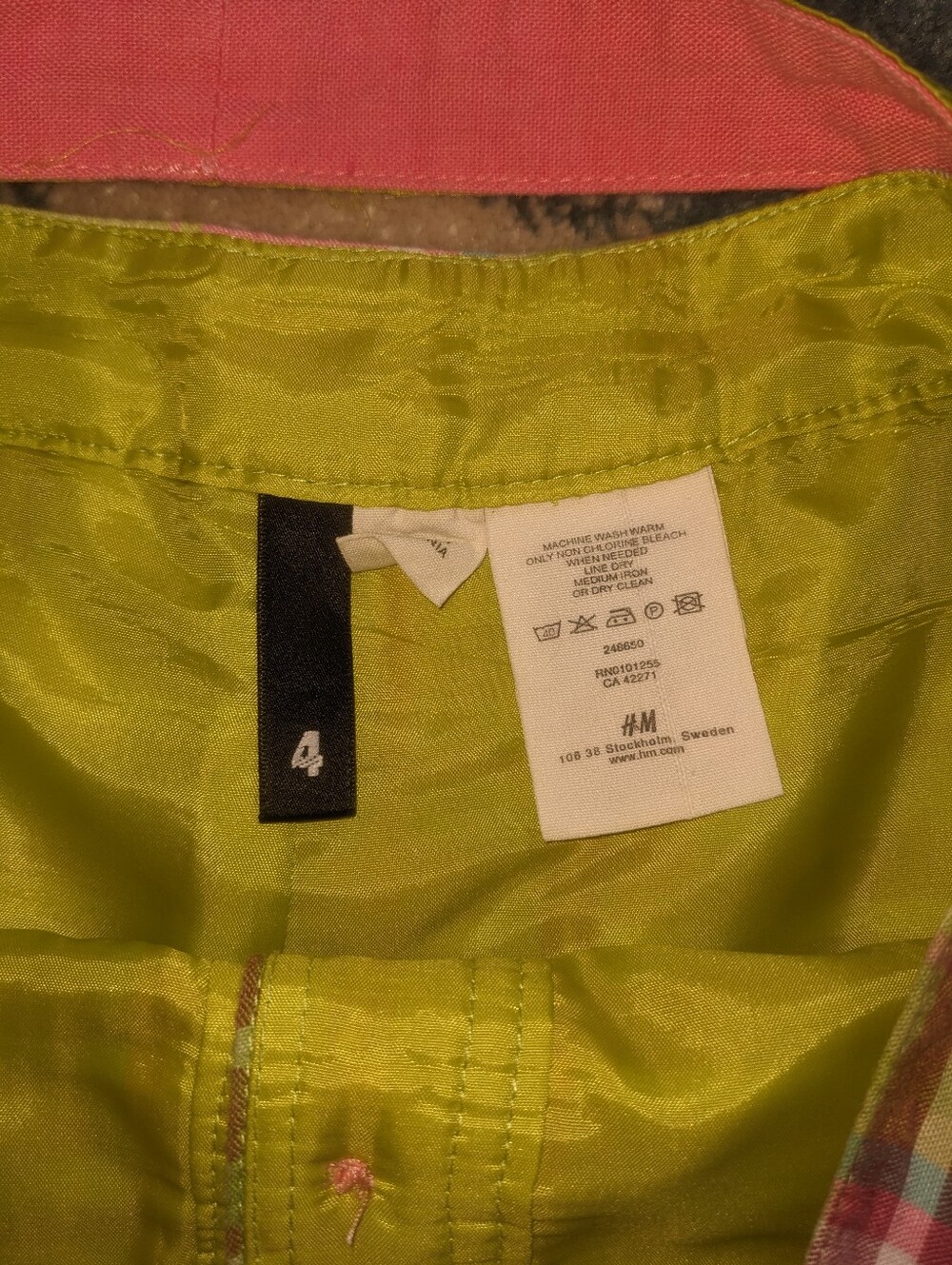 H&M Linen Cotton Blend A Line Colorful Flannel Print Skirt Size 4 - Picture 5 of 8